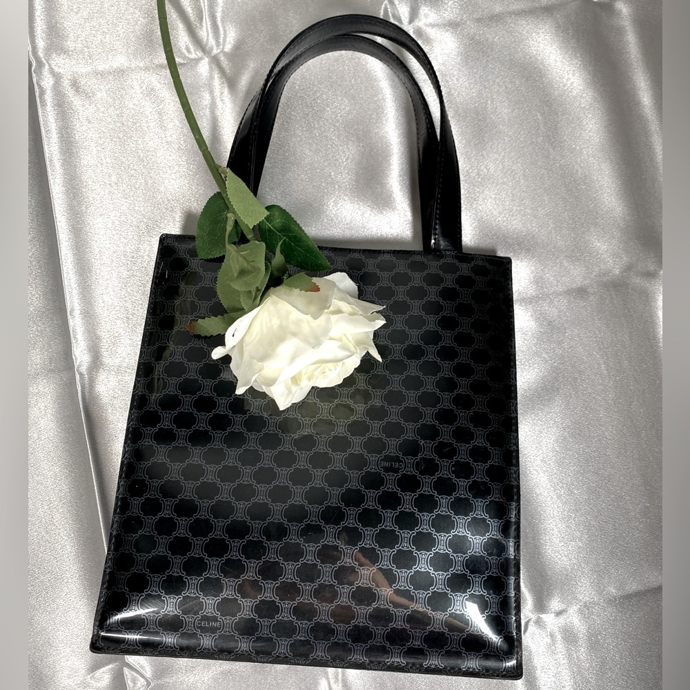 Authentic 💯 Celine Macadam Black Vernis Tote